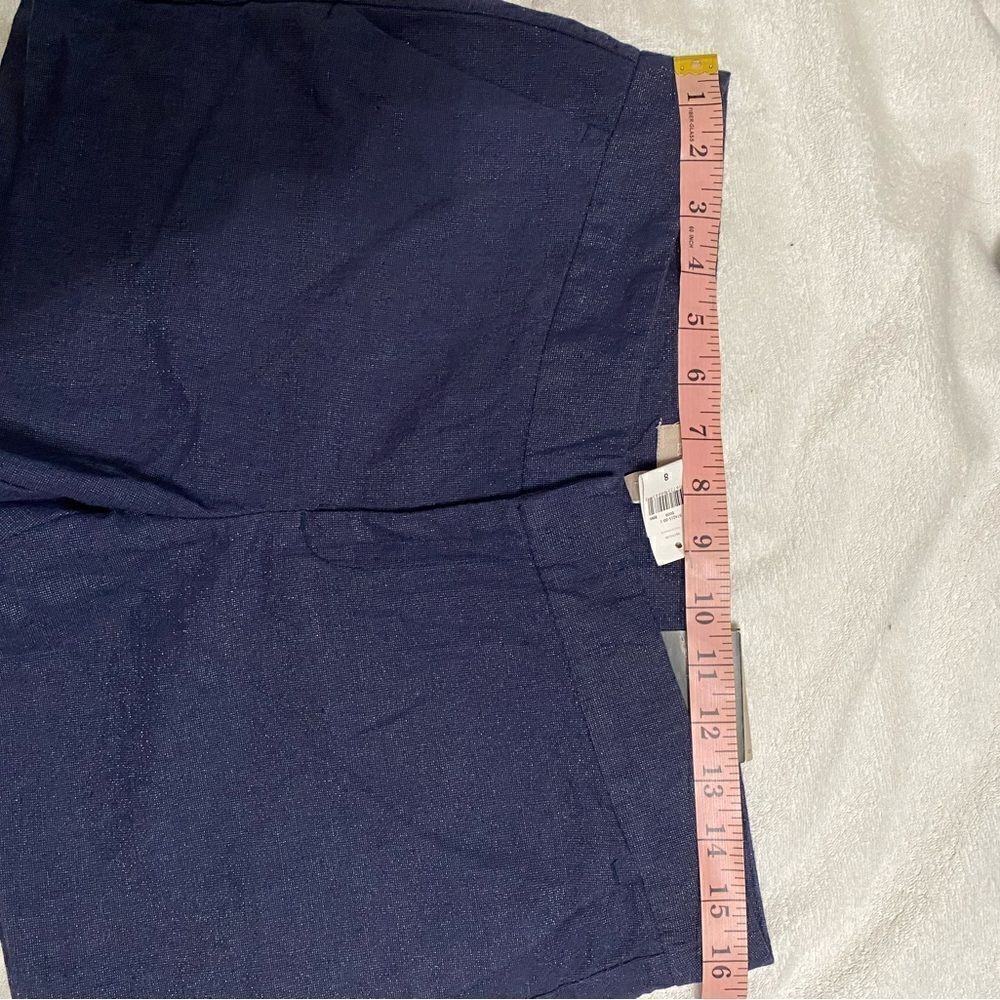 NWT Banana Republic Hamptons Dark Denim Blue Shimmer Shorts 3 1/2" - Picture 7 of 8
